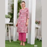 Liva Certified  Rayon kurti with Embroidery Work - MZ3028